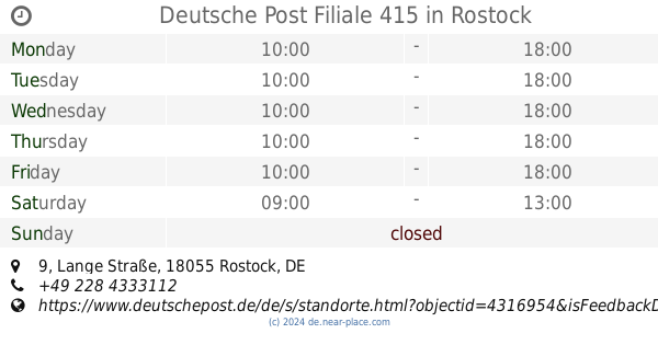 deutsche post filiale 507 rostock